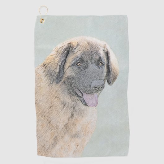 Leonberger schilderen - Kute Original Dog Art Golfhanddoek (Voorkant)