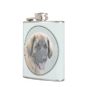 Leonberger schilderen - Kute Original Dog Art Heupfles (Links)