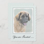 Leonberger schilderen - Kute Original Dog Art Kaart (Voorkant / Achterkant)