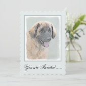 Leonberger schilderen - Kute Original Dog Art Kaart (Staand voorkant)