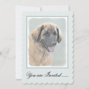 Leonberger schilderen - Kute Original Dog Art Kaart