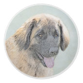 Leonberger schilderen - Kute Original Dog Art Keramische Knop (Voorkant)