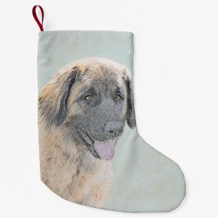 Leonberger schilderen - Kute Original Dog Art Kleine Kerstsok