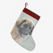 Leonberger schilderen - Kute Original Dog Art Kleine Kerstsok (Voorkant (Hangend))