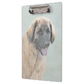 Leonberger schilderen - Kute Original Dog Art Klembord (Links)