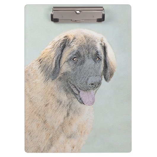 Leonberger schilderen - Kute Original Dog Art Klembord (Voorkant)