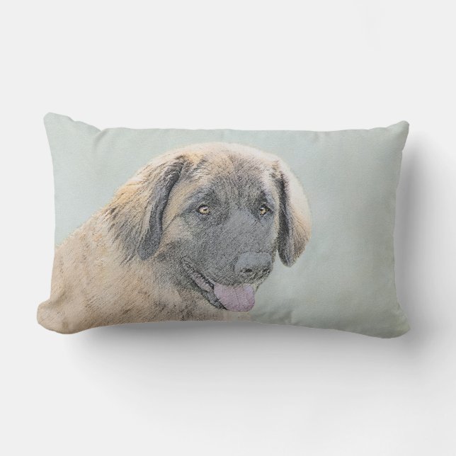 Leonberger schilderen - Kute Original Dog Art Kussen (Voorkant)