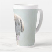 Leonberger schilderen - Kute Original Dog Art Latte Mok (Rechterhoek)