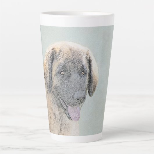 Leonberger schilderen - Kute Original Dog Art Latte Mok (Voorkant)
