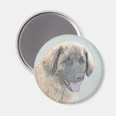 Leonberger schilderen - Kute Original Dog Art Magneet (Voorkant / Achterkant)