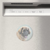 Leonberger schilderen - Kute Original Dog Art Magneet (Insitu (Vaatwasser))