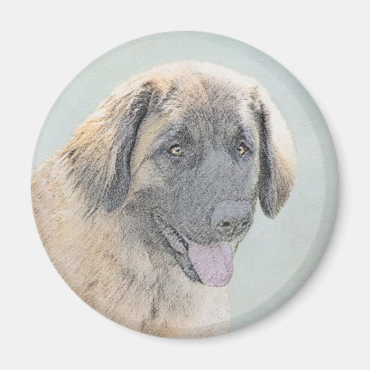 Leonberger schilderen - Kute Original Dog Art Magneet (Voorkant)