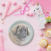 Leonberger schilderen - Kute Original Dog Art Papieren Bordje (Feest)