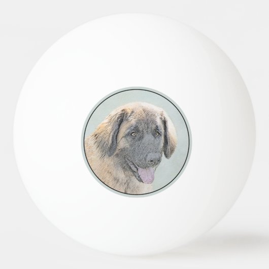 Leonberger schilderen - Kute Original Dog Art Pingpongbal (Voorkant)