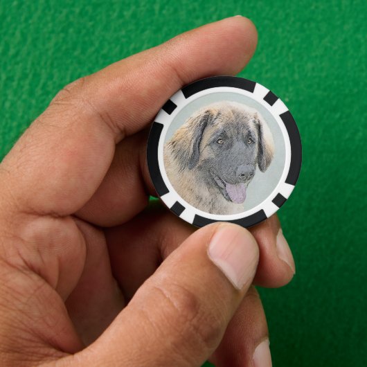 Leonberger schilderen - Kute Original Dog Art Poker Chips (Hand)