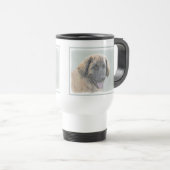 Leonberger schilderen - Kute Original Dog Art Reisbeker (Voorkant rechts)