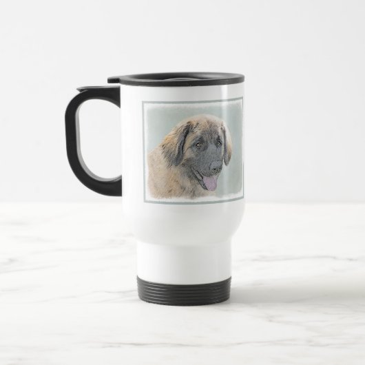 Leonberger schilderen - Kute Original Dog Art Reisbeker (Links)