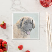 Leonberger schilderen - Kute Original Dog Art Servet (Insitu)