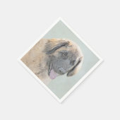 Leonberger schilderen - Kute Original Dog Art Servet (Hoek)