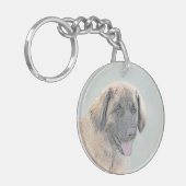 Leonberger schilderen - Kute Original Dog Art Sleutelhanger (Voorkant Links)