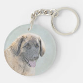 Leonberger schilderen - Kute Original Dog Art Sleutelhanger (Achterkant)