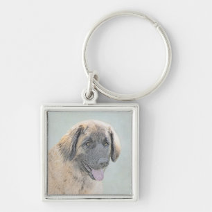 Leonberger schilderen - Kute Original Dog Art Sleutelhanger