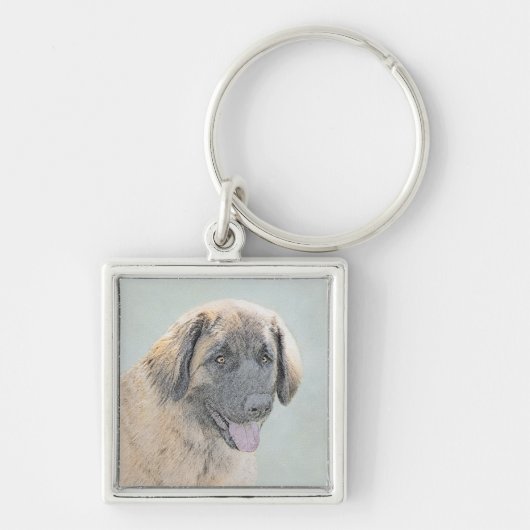 Leonberger schilderen - Kute Original Dog Art Sleutelhanger (Voorkant)
