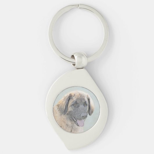 Leonberger schilderen - Kute Original Dog Art Sleutelhanger (Voorkant)