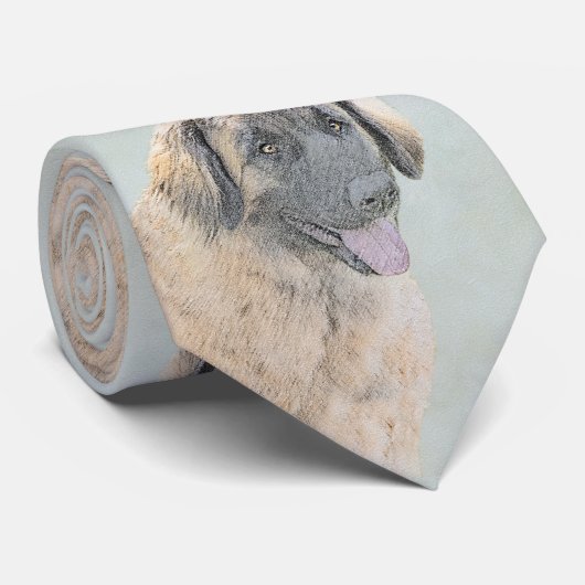 Leonberger schilderen - Kute Original Dog Art Stropdas (Opgerold)