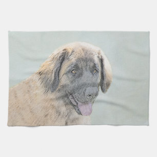 Leonberger schilderen - Kute Original Dog Art Theedoek