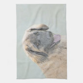 Leonberger schilderen - Kute Original Dog Art Theedoek (Verticaal)