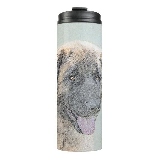 Leonberger schilderen - Kute Original Dog Art Thermosbeker (Voorkant)