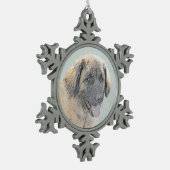 Leonberger schilderen - Kute Original Dog Art Tin Sneeuwvlok Ornament (Links)