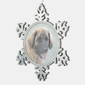 Leonberger schilderen - Kute Original Dog Art Tin Sneeuwvlok Ornament (Rechts)