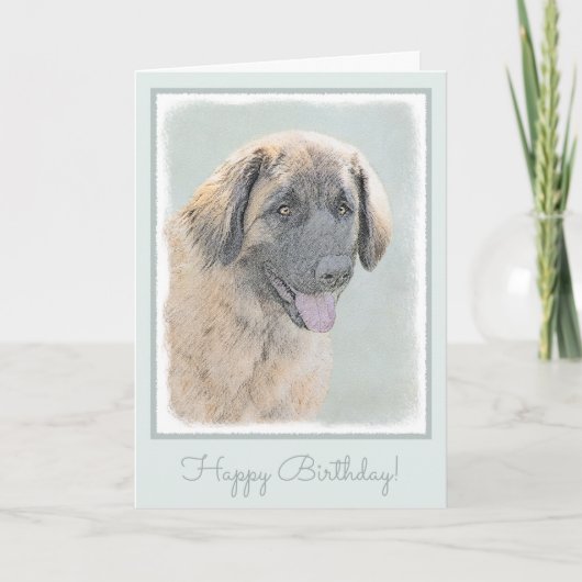 Leonberger schilderen - Originele Dog Art aanklage Kaart (Voorkant)