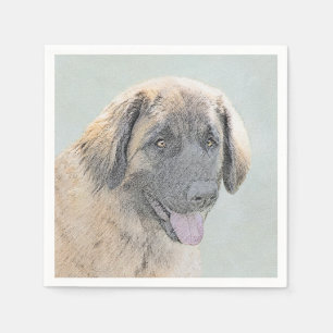 Leonberger schilderen - Originele Dog Art aanklage Servet