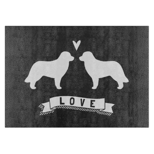 Leonberger Silhouetten Liefde Snijplank (Voorkant)