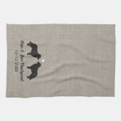 Leonberger Silhouetten met Hart - Personaliseren Theedoek (Horizontaal)