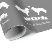 Leonberger Silhouetten Paar met Tekst Cadeaupapier (Rol Hoek)