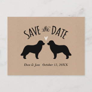 Leonberger Silhouettes Bruiloft Save the Date Aankondigingskaart