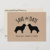 Leonberger Silhouettes Bruiloft Save the Date Aankondigingskaart (Voorkant / Achterkant)
