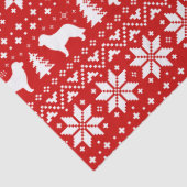 Leonberger Silhouettes kerstpatroonrood Tissuepapier (Detail)