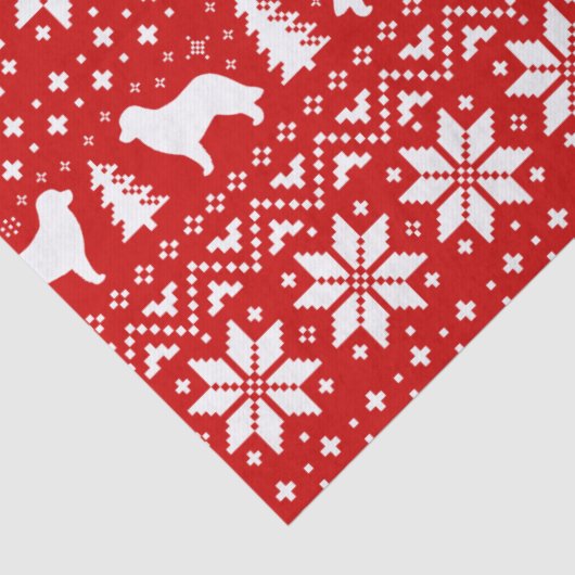 Leonberger Silhouettes kerstpatroonrood Tissuepapier (Detail)