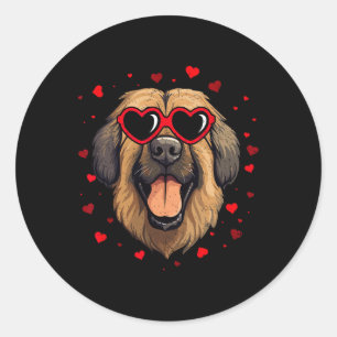 Leonberger Valentijn Hart Schattigee Hondenliefheb Ronde Sticker