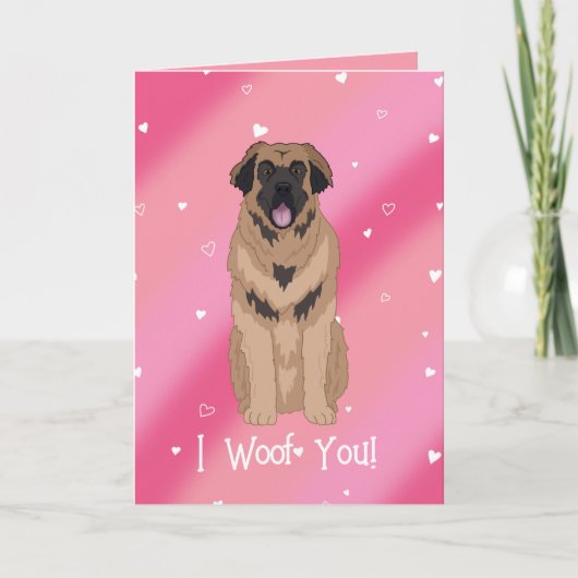 Leonberger Valentijnsdag Bedankkaart (Voorkant)
