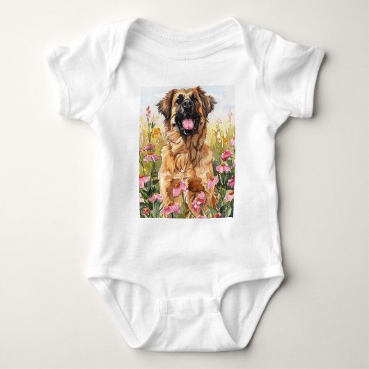 Leonberger Watercolor Baby Bodyoverall Romper (Voorkant)