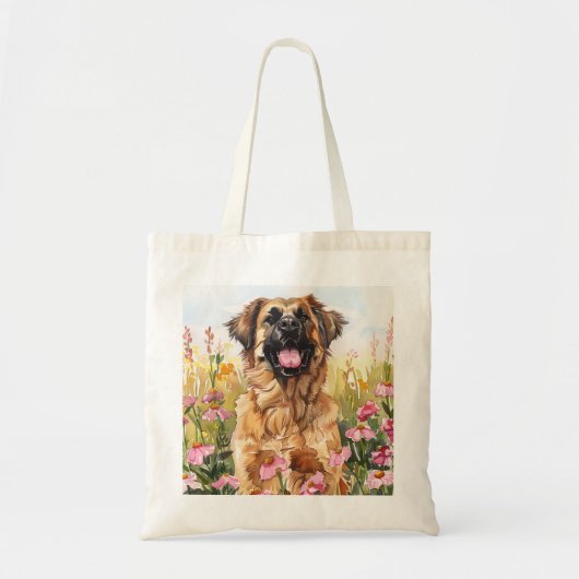 Leonberger Watercolor Schoudertas Tote Bag (Voorkant)