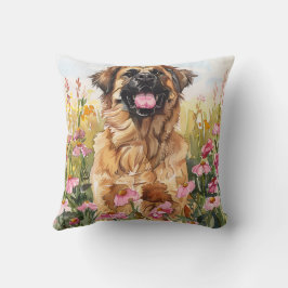Leonberger Watercolor Throw Pillow Kussen