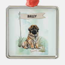 Leonberger-waterverf gepersonaliseerde hond