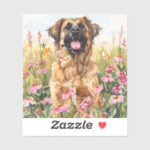 Leonberger-waterverf sticker (uitgestanste vorm)